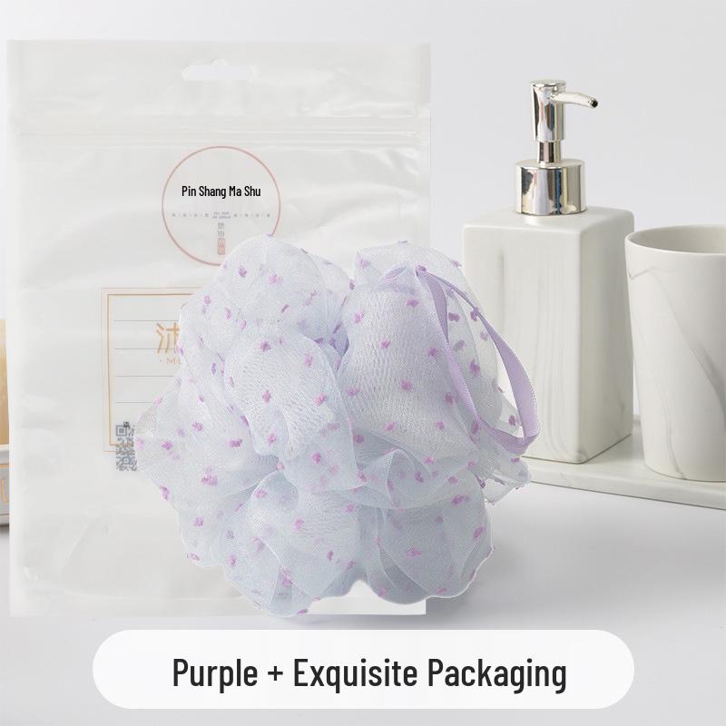 Xiaohongshu Super Soft Lace Bath Sponge - Large, Non-Shedding, Lathering Scrub Ball for Shower