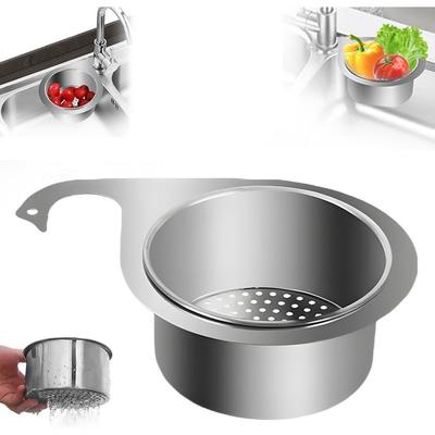 Stainless Steel Swan Sink Drain Basket, 2025 New Multi-functional Kitchen Sink Drain Basket, Corner Sink Drain Basket.