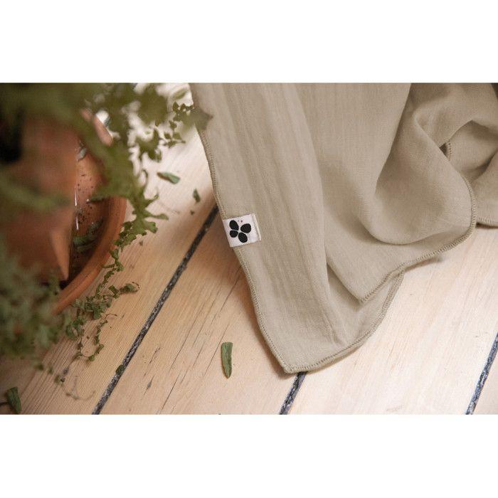 Rideau ajustable + 8 anneaux pince "Gaïa" 140 x 300 cm "Gaze de Coton" l'Effet Papillon - Gaia Ficelle - 1 Panneau ajustable 140 x 3