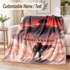 Attack On Titan Custom Name Flannel Throw Blanket Soft Warm for Sofa Bed Indoor Home Use