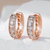 Trendy  Rose Gold Color Hoop Earrings For Women Luxury Square Natural Zircon Accessories Vintage Bride Wedding Jewelry