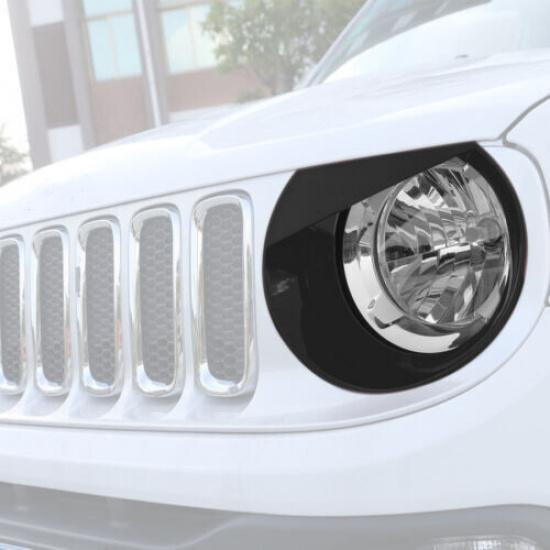 Front Light Headlight Lamp  Eyes Trim Cover For 2016-2018 Jeep Renegade TCZ