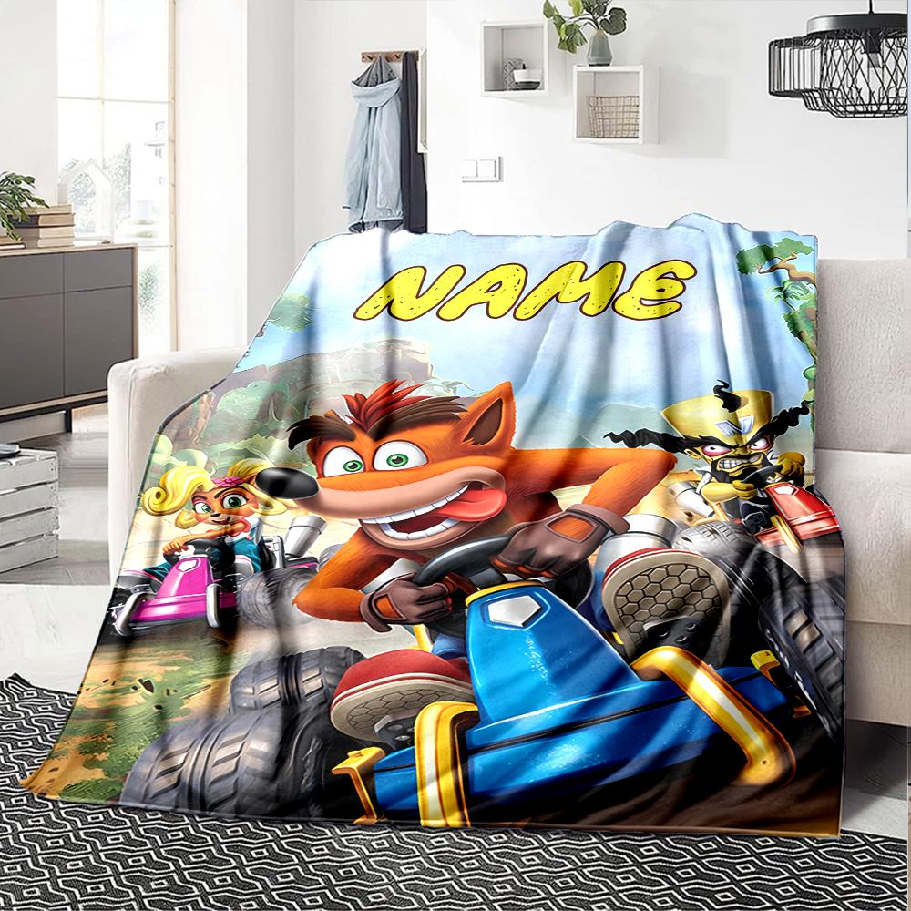 Customiz Name Personality Crash Bandicoot 4 It's About Time Blanket Soft &Warm Sofa Office Bed Travel Lunch Break Blanket, Gift Suitable All Seasons