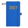 Leather Bound Journal 2027 Daily Planner with PU Cover, A6 Pocket Size Weekly Planning Notepad Agenda, Portable Notebook Pen Holder for Efficient Time