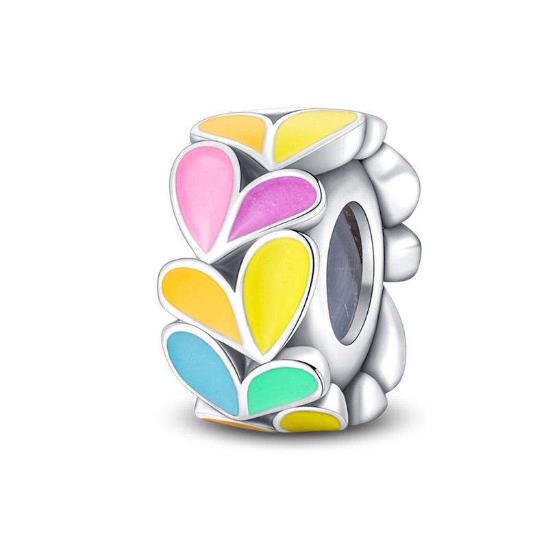 100% 925 Silver Rainbow Zircon Colorful Butterfly Dragon Shaped Silicone Stopper Charms Beads Fit DIY Bracelets Jewelry