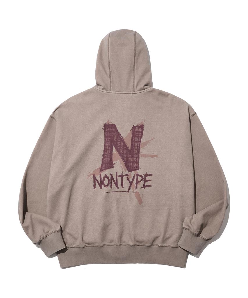 Nontype Signature Print Zip Up (Pigment Beige)