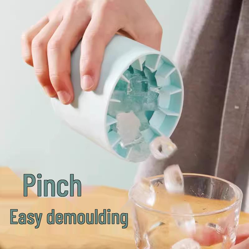 Silicone Cylinder Ice Cube Tray & Squeeze Toy - Food Grade Ice Mold & Storage Box