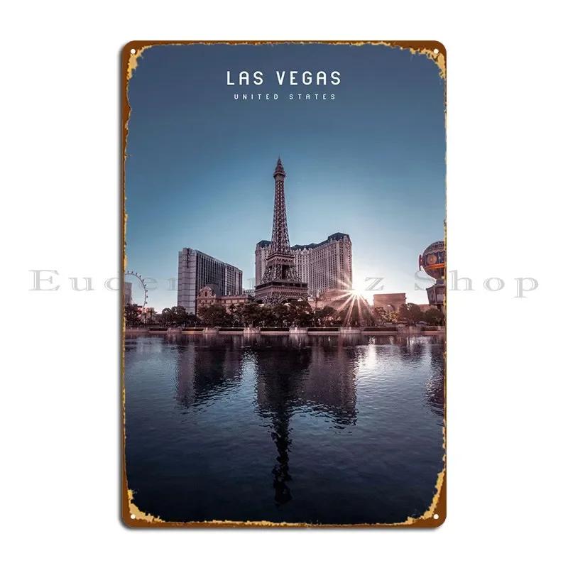 Las Vegas Metal Plaque Poster Design Cinema Wall Mural Designer Plaques Tin Sign Poster 20x30cm(7.8x11.8inch)