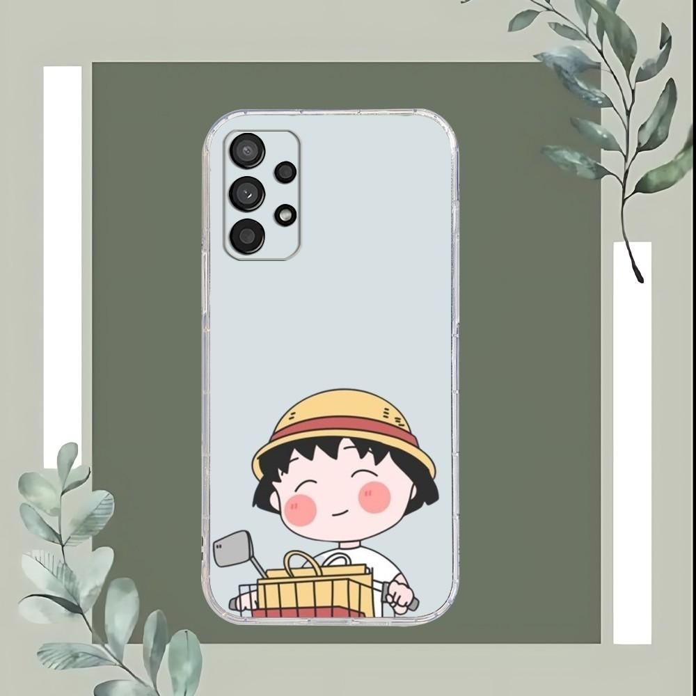 Cartoon Chibi Maruko Chan Phone Case For Samsung Galaxy A52 A12 A51 S21 Edge S22ULTRA S23 S20LITE Plus Ultra Transparent Cover