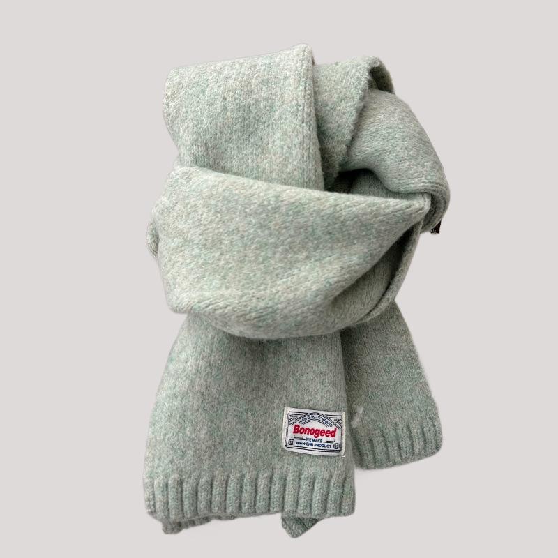Korean autumn and winter new student solid color knitted scarf women's warm neck protection scarf versatile fashion knitted scarf