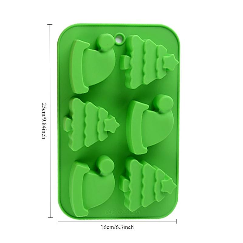 Christmas Silicone Baking Molds Food-Grade Tree Gingerbread Santa Shape Cake Chocolate Mousse Mould Non-Stick DIY Holiday Tools