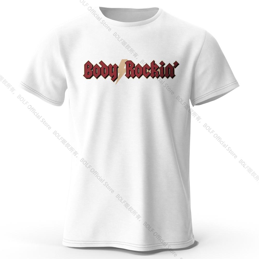 Men's Body Rockin' Printed T-Shirt 100% Cotton Oversized Disco Graphic Tees for Women Summer Tops Retro Streetwear