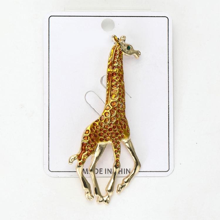 Charming Drip Paint Giraffe Brooch Unisex Animal Pin Accessory with Fashion Rhinestones For Everyday Use