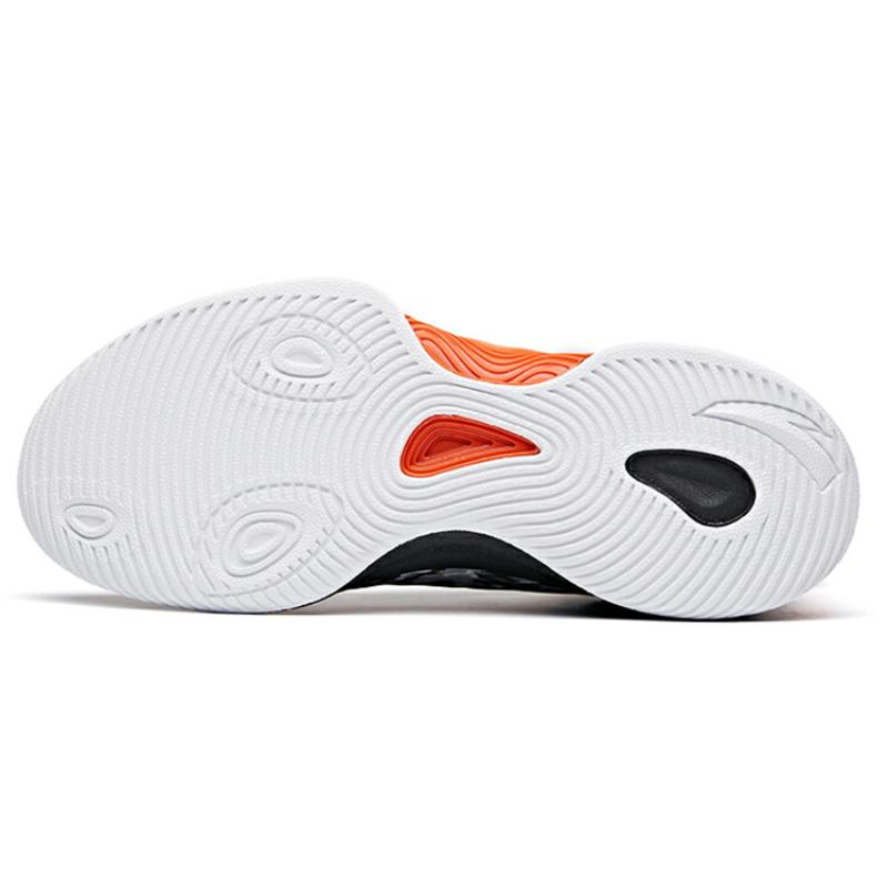 Anta Mountain 1 Anti-Slip Wear-Resistant Low-Top Basketball Shoes Men's Black White Orange Sneakers 112121601-2