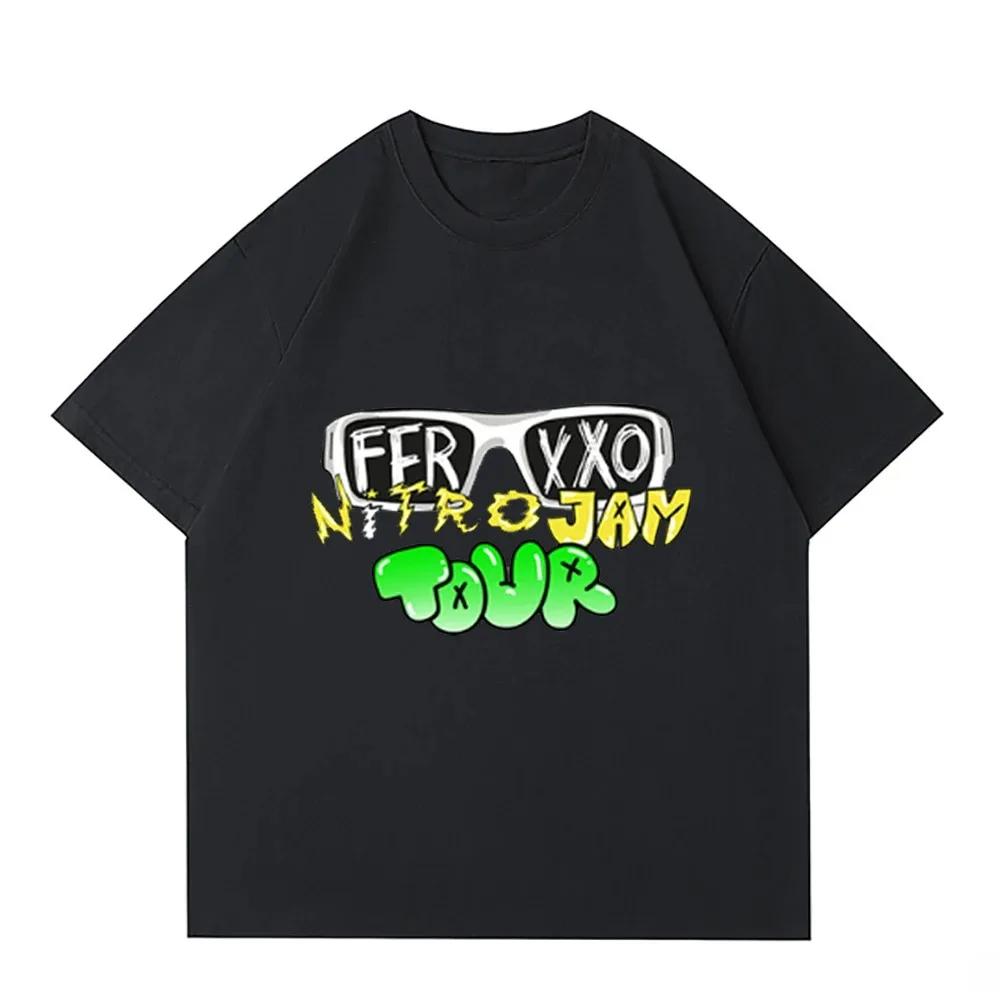 Ferxxo T Shirt Men Rapper Feid Merch Printed Tshirts Summer Casual Short Sleeve Tee Oversized Hip Hop T-Shirts Streetwear Tshirt