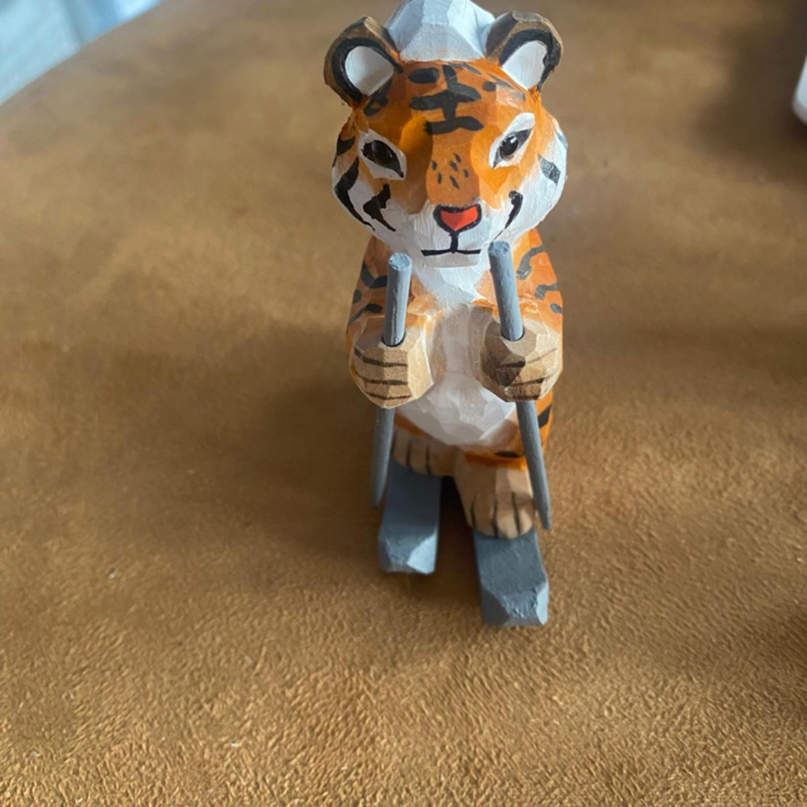 

Carved Animal Figure, Small Table Decoration, Ski Sculpture, Ornament for Living Room tiger