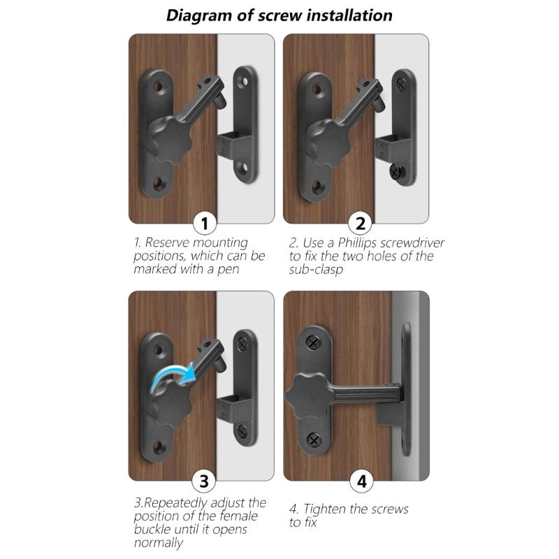 Secure Zinc Alloy Door Lock Latches Easy Installation Designs Accessory for Interior Exterior Door Rustproof Use