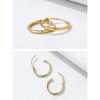 [ChicSilver] hoop earrings ladies gold k18 gold ring earrings simple Larger 15mm accessories