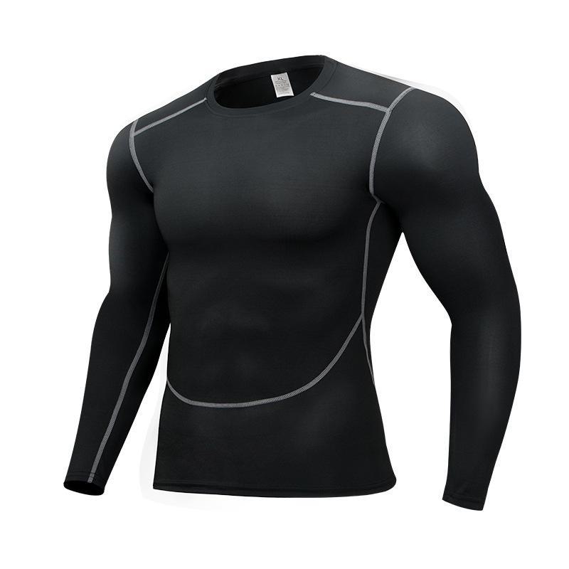 High Elastic Breathable Compression Sports Tights - Long Sleeve, Quick Drying, Solid Color for Basketball & Running
