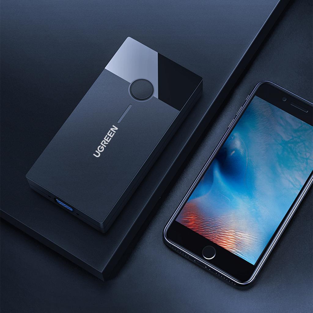 Ugreen Dual Monitor KVM Switch - Seamless Control for Two Computers - Black