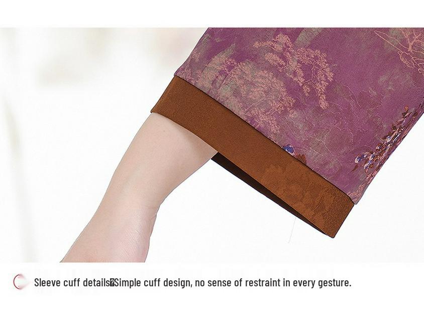 Stylish Plus Size Mid-Sleeve Shirt for Elderly Women: Spring/Summer Tang Suit Top for 70-Year-Olds