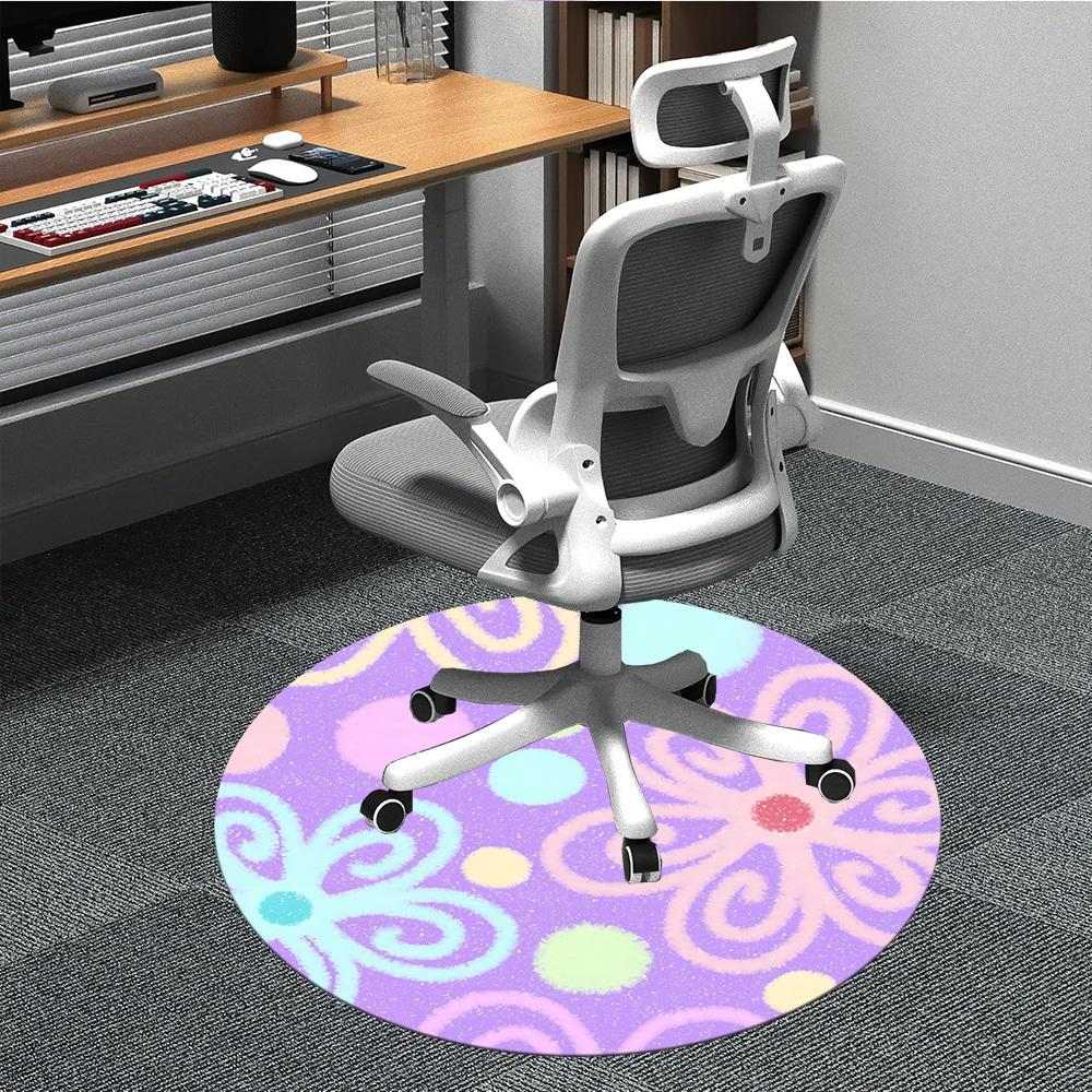 

1pc Floral Pattern Chair Carpet for Office, Soft Flannel Throw Mat, Perfect for Office, Holiday Party Decoration Choice yy260320125 80cm by 80cm