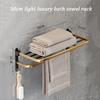 Gold Bathroom Shelf Hook Toilet Paper Holder Toilet Brush Towel Holder Space Aluminum Bathroom Hardware Set Bathroom Accessories