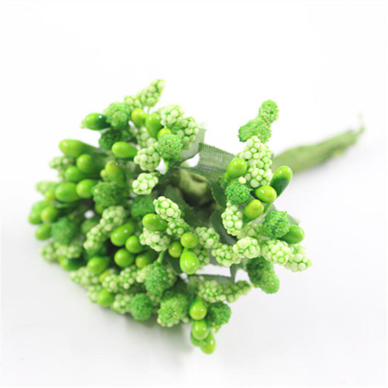 Mini Artificial Stamen Bud Bouquet Leaf Flower for Home Garden Wedding Car Corsage Decoration Box Crafts Supplies.