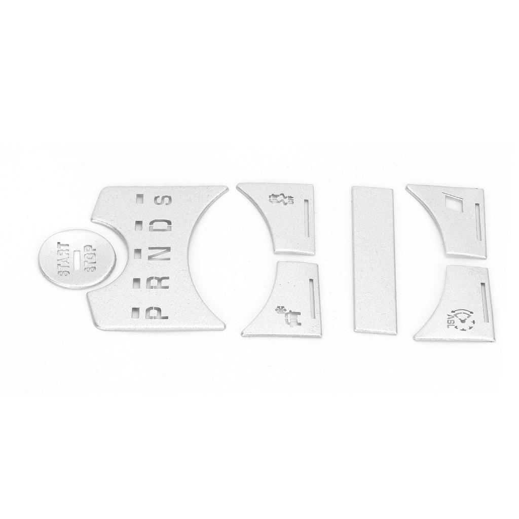 7pcs Central Control Gear Shift Panel Button Cover Sticker Silver Replacement for Jaguar XF 2012‑2015