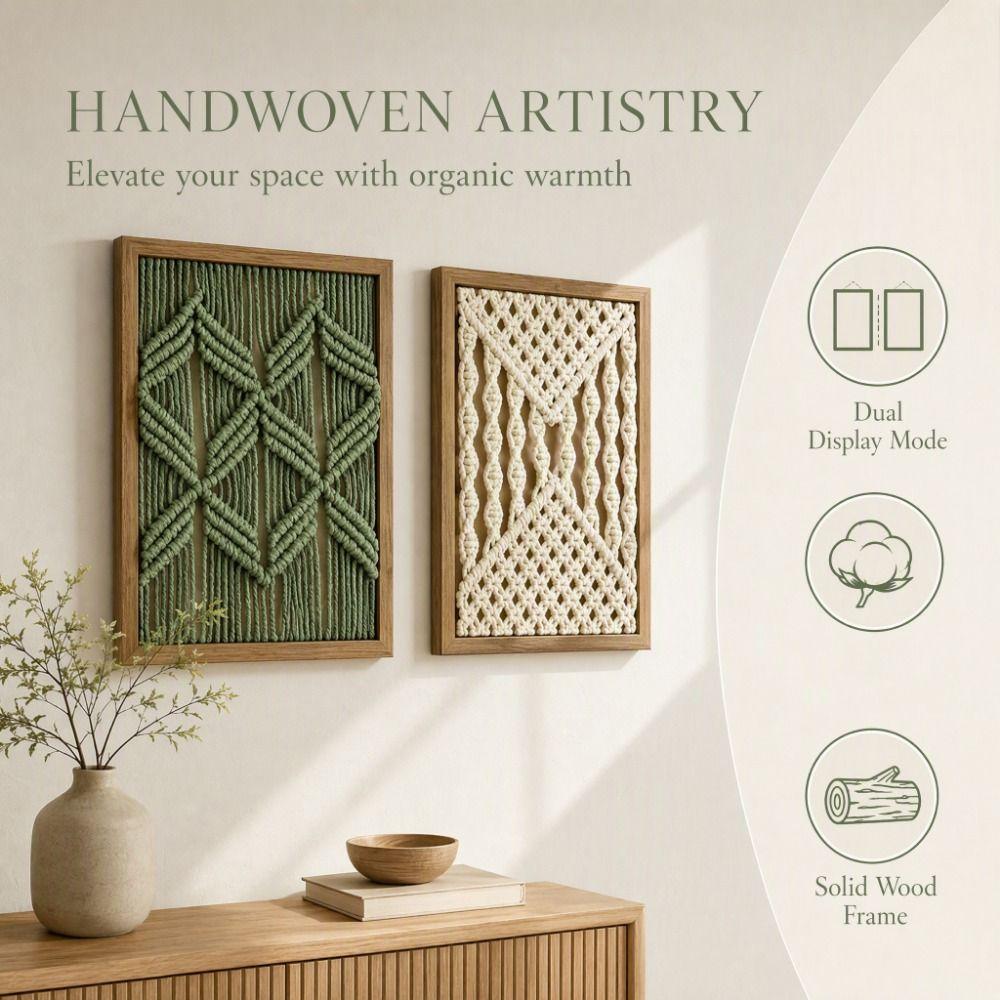 Hand Woven Woven Decor Painting Dual-use Handmade Tapestry Woven Tapestry Picture Frame Bedroom