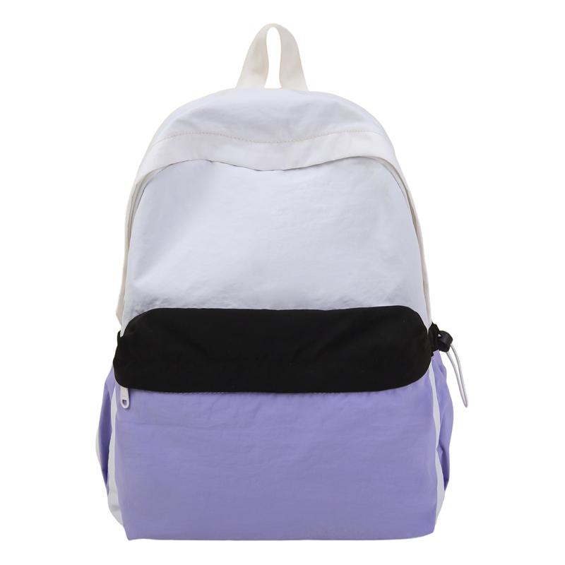 Lightweight Color Block Sports Backpack Large Capacity Student Schoolbag