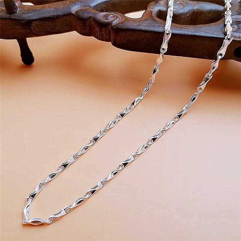 New 4MM 925 Sterling Silver Necklace Pendant Luxury Yuanbao Chain High Quality For Women Men Wedding Engagement Fashion Jewelry