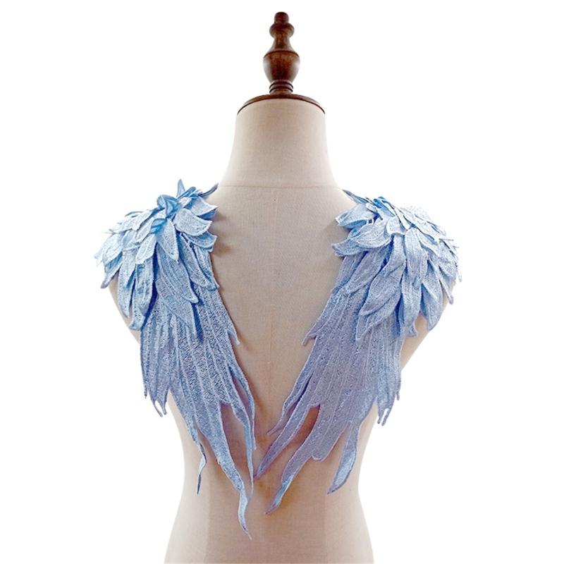 2lots Elegant Angel Wing Fabric Appliques Creative Pattern Patches Bridal Dress for Bridal Attires