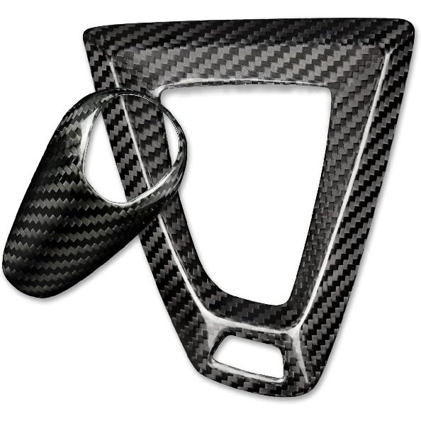 AIRSPEED Carbon Fiber Gear Shift Knob Cover Trim for BMW F80 M3 F82 M4 2014-2018, Black