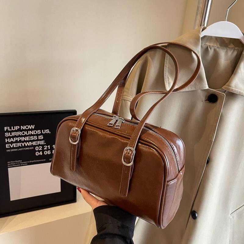 Woman's  Shoulder Crossbody Bag Monochrome Fashion Handbag with Adjustable Straps Armpit Bag for Work Shopping Travel