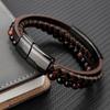 High Quality Luxury Accessories Bracelet Men's Fashion Gift Black Genuine Leather Bracelets DIY Combination Wild Handsome Gift
