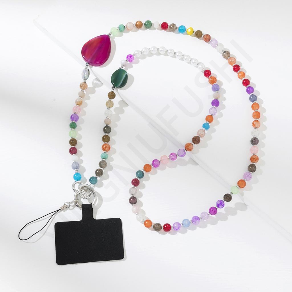 ins Xiaohongshu women's fashion hand carry messenger mobile phone lanyard DIY handmade long mobile phone chain