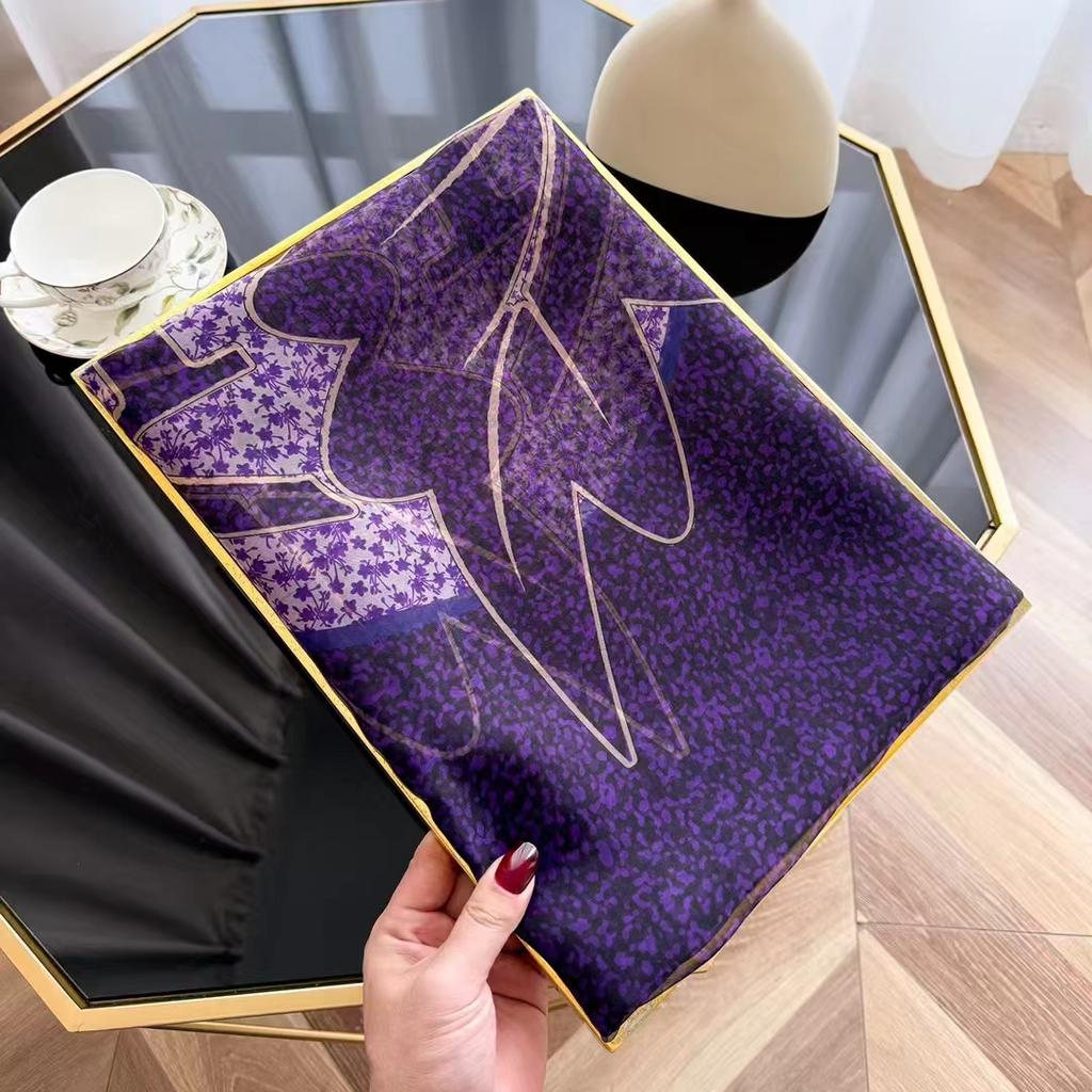 Silk Scarf Folral Women Summer Hijab Sunscreen Bandana Foulard Female Headbanda Warm Pashmina Scarves Echarpe Shawl Large Wrap