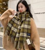 Retro plaid Japanese and Korean atmosphere plaid scarf women's plaid series contrasting color warm shawl student scarf