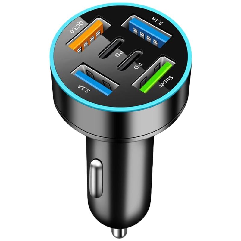 High Speed Charging Car Adapter with Various Multiple Port 66W Total Output QC3.0 for Efficient Device Charging