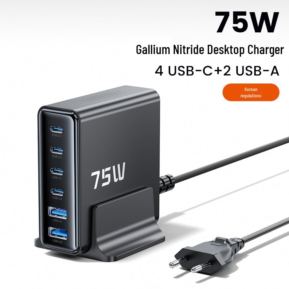 

Toocki 75W 6-Port GaN Fast Charger for Apple 17 & Samsung S25 Devices