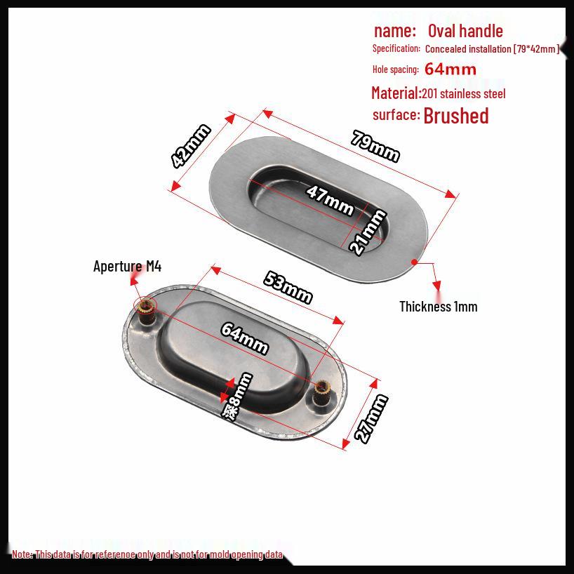 Stainless Steel Recessed Sliding Door Handle