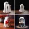 Adorable Halloween Ghost Figurine Set For Charming Home Office And Garden Decor