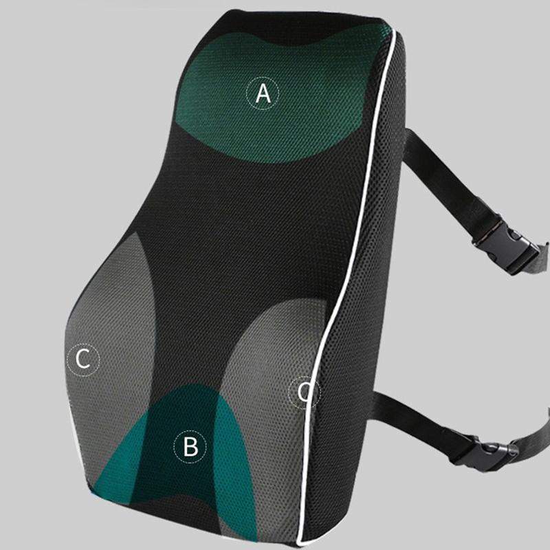 Car Seat Office Chair Back Lumbar Support Car Waist Rest Rebound Memory Foam Cushion Pad Back Lumbar Cushion For Car Driver