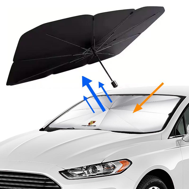 Car Sunshade Umbrella Retractable Sunscreen Heat Insulation Front Windshield Parasol For Porsche Panamera Boxster Cayman Cayenne