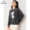 Chushen Women's Color Block Crew Neck Sweatshirt