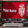 Wall Hanging Tapestry Custom NameMonaco FC Pattern Personalized Printed Fabric Wall Decor