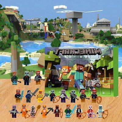 Adventskalender 2025 24 Minecraft Baustein Überraschungsboxen Countdown Überraschungsboxen Weihnachts- und Halloween-Festivals