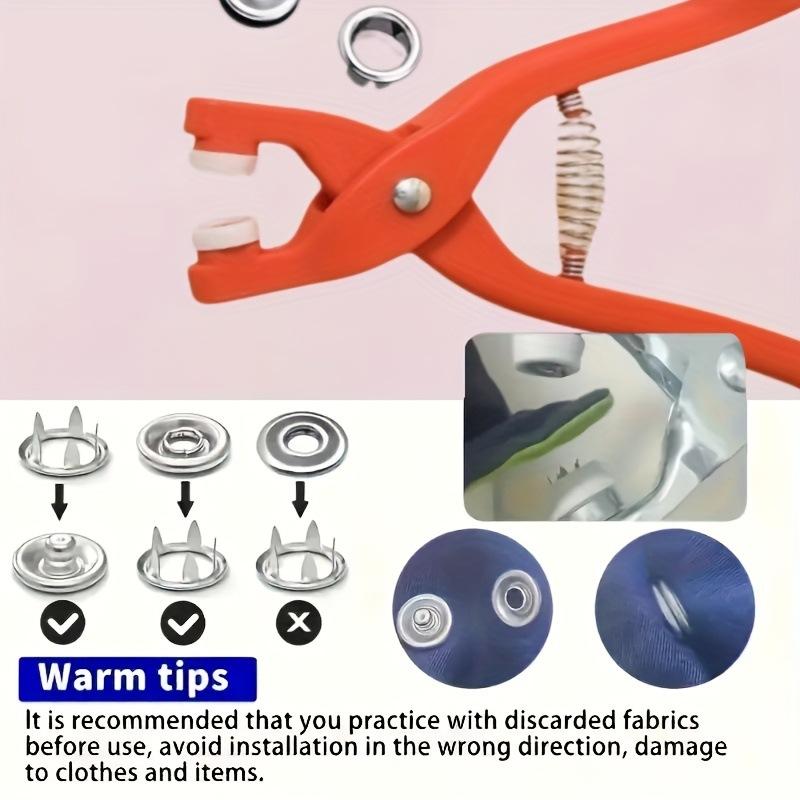 Snap Button Kit with Hand Pressure Pliers, 50pcs Snaps, Metal Snaps for Sewing & DIY Crafts, Clothes, Hats