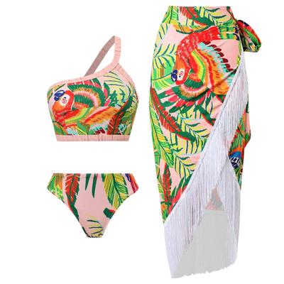 Retro New Split Three-piece Bikini Sexy Swimsuit Women's Skirt Tassel Skirt Swimsuit Set